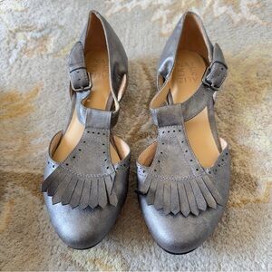 Naturalizer Metallic Fringe Heels silver flats